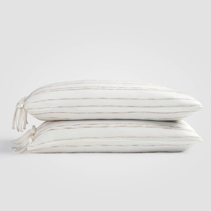 Crane home bedding posed on a white background