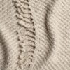 Close-up of cable knit throw with mixed braided and ribbed patterns