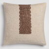 Beige pillow with a central vertical brown stitched detai