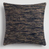 Woven pillow with horizontal blue and beige zigzag stripes