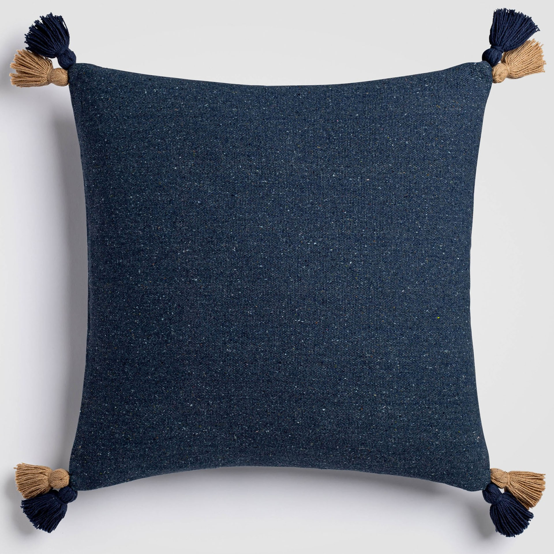 CH-230DP-3_(1)_HERO Solid navy blue decorative pillow with subtle texture