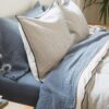 Crane home bedding posed in a real bedroom