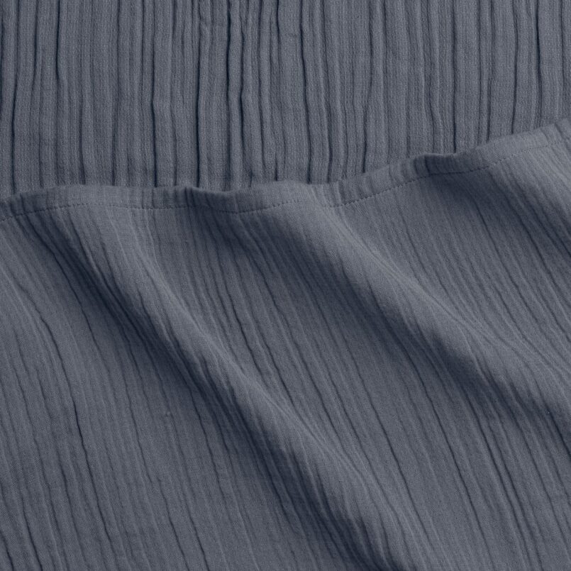 Close up of a blue flat sheet