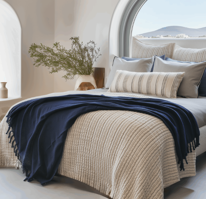 Bedroom scene with Oasis collection bedding